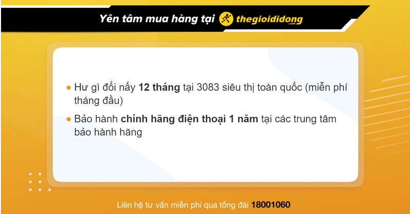 Chính sách bảo hành điện thoại tại TGDĐ